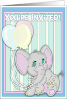 You’re Invited Birthday Party -Elephant and Balloons card