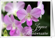 Birthday Card with Orchids French joeux anniversaire card