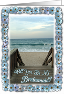 Beach Wedding-Will you Be My Bridesmaid? Beach Scene card
