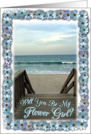Will you Be My Flower Girl? Beach Wedding Theme card