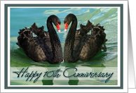 10th Anniversary with Black Swans Photo card