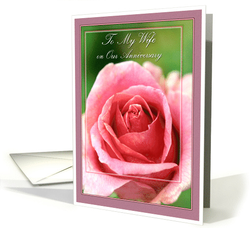 Pink Rose to My Wife on Our Anniversary card (475182)