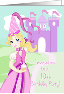 Princess Invite-10th Birthday Party card