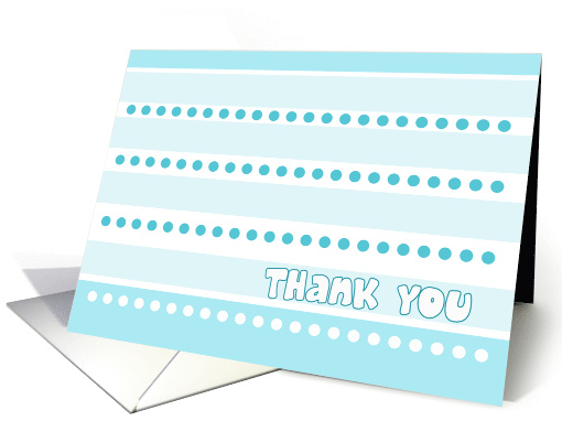 Baby Shower Thank You for Gift for Boy with Blue Dots and Stripes card