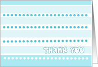 Baby Shower Thank You for Gift for Boy with Blue Dots and Stripes card