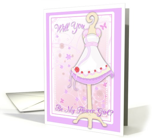 Will You Be My Flower Girl? Pink Flowergirl Dress card (486827)