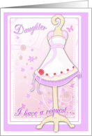 Daughter, Will You Be My Flower Girl? Pink Flowergirl Dress card