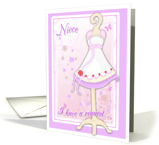 Niece, Will You Be My Flower Girl? Pink Flowergirl Dress card (486836)