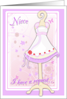 Niece, Will You Be My Flower Girl? Pink Flowergirl Dress card