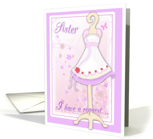 Sister, Will You Be My Flower Girl? Pink Flowergirl Dress card