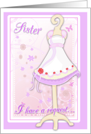 Sister, Will You Be My Flower Girl? Pink Flowergirl Dress card
