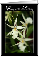 Happy 39th Birthday with White Orchids Photos card
