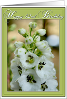 42nd Birthday Card-White Delphinium card