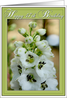 47th Birthday Card-White Delphinium card