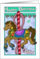 Happy Birthday Niece with Carousel Pony card
