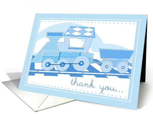 Thank you for Baby Shower Gifts with Blue Train card (502397)