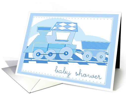 Baby Shower Invitation with Blue Train card (502403)