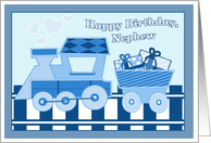 Happy Birthday Nephew with a blue train card