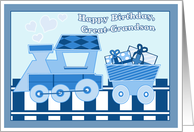 Happy Birthday Great Grandson with Blue Train card