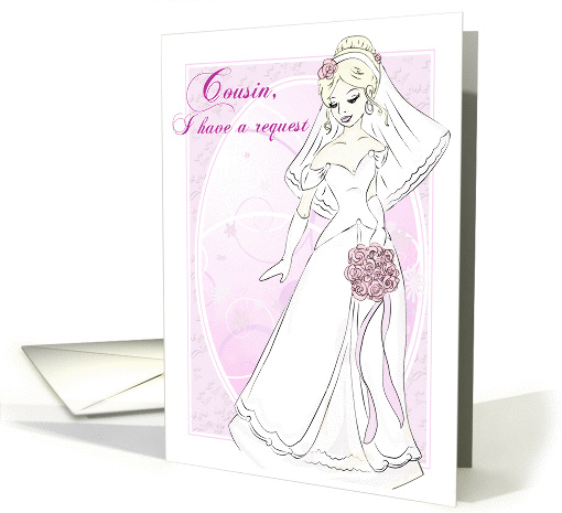 Cousin, Will You Be My Junior Bridesmaid- Pink card (509983)