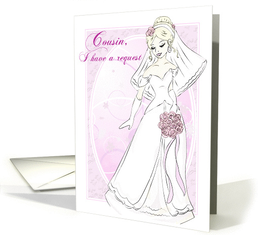 Cousin, Will You Be My Maid of Honor?- Pink card (509987)