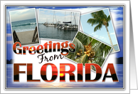 Greetings From Florida with Beach And Palm Tree Snapshots card