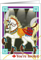 Decorated Circus Pony Cartoon Invitation card