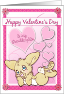 Happy Valentines Day to my Granddaughter with Bunny With Hearts card