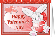 Happy Valentines Day to my Grandson Bunny With Hearts card