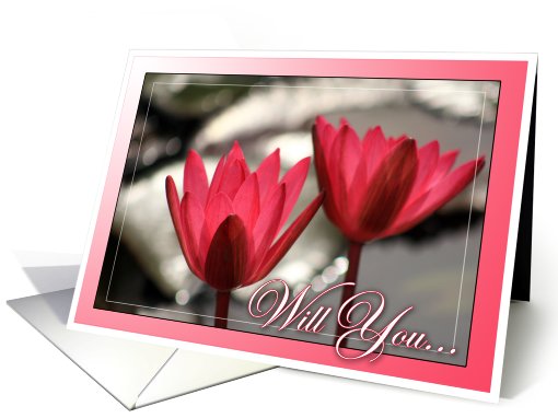 Will You Be My Junior Bridesmaid? Pink Water Lilies card (575808)
