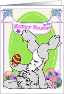 Balancing Bunny General Hoppy Easter card