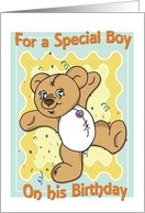 Teddy Bear Hugs For A Special Boy on His Birthday card