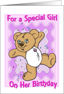 Teddy Bear Hugs for A Special Girl on Her Birthday card