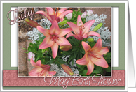 May Birth Flower Lily card