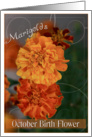 October Birth Flower- Marigold card