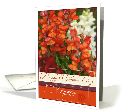 Happy Mothers Day to My Niece with Photo of Snapdragons card (609493)