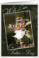 With Love on Fathers Day, for Boyfriend with an Orchid photo card