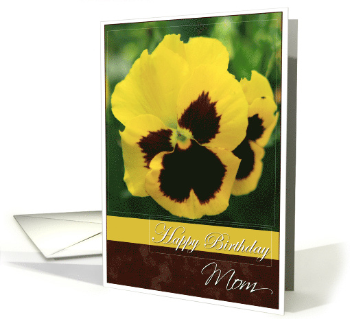 Happy Birthday Mom with Yellow Pansy Photo card (617338)