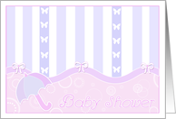 Pastel Baby Shower Invitations- Pink and Purple/ Girl card