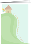 Congratulations on Your New Home- House on a Hill card
