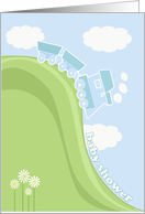 Baby Shower Invite - Train on Hill card