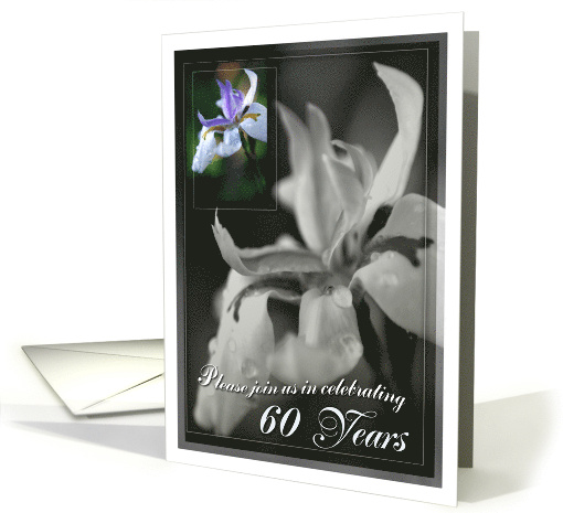 60th Anniversary Invitation with Iris Flower card (658974)
