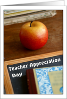 Teacher Appreciation Day with Desk with Apple card