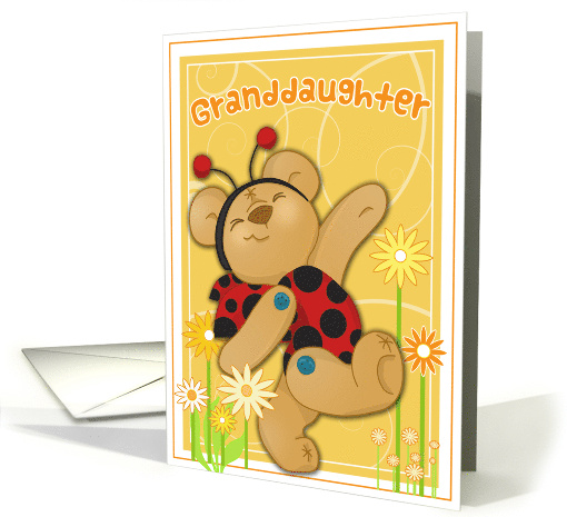 Granddaughter Miss You with Button Bear Ladybug card (682499)