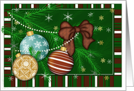General Merry Christmas with Ornaments and Pine Card