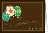 Happy Birthday- Business Co-Worker Balloons card