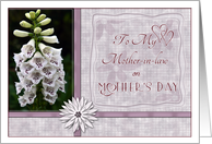 To My Mother in Law on Mothers Day with White Foxglove Flowers card