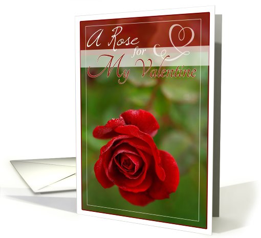 A Rose for My Valentine- Red Rose photo card (792323)