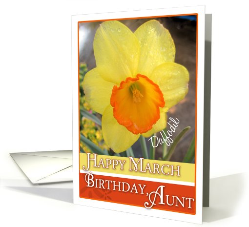 Happy March Birthday Aunt - Daffodil card (801622)