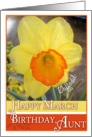 Happy March Birthday Aunt - Daffodil card